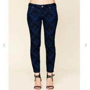 Free people Velvet floral accent skinny pant